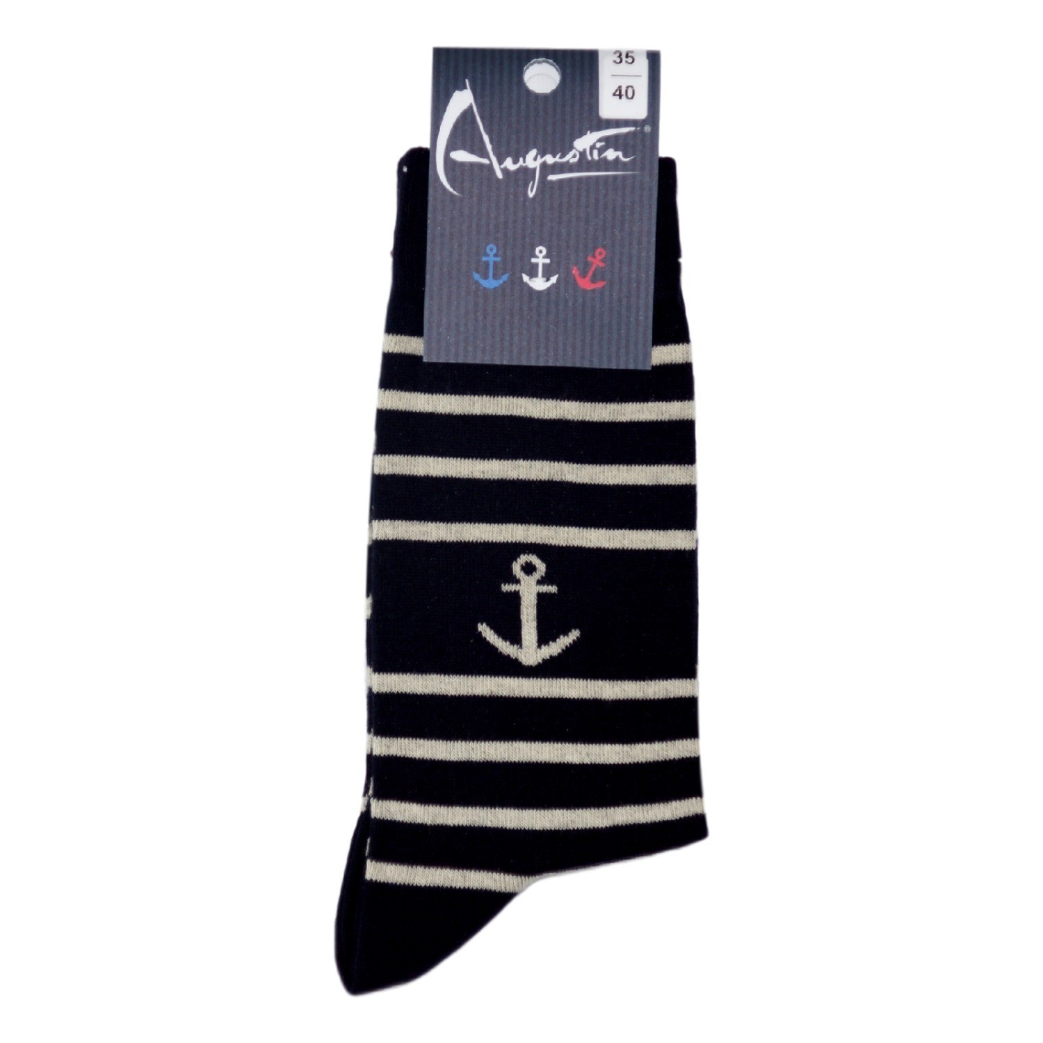 chaussettes rayées ancre